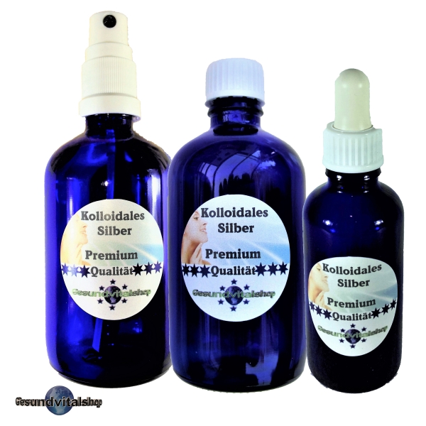 Kolloidales Silber Premium, Blauglasflaschen Vorteilspack 250ml